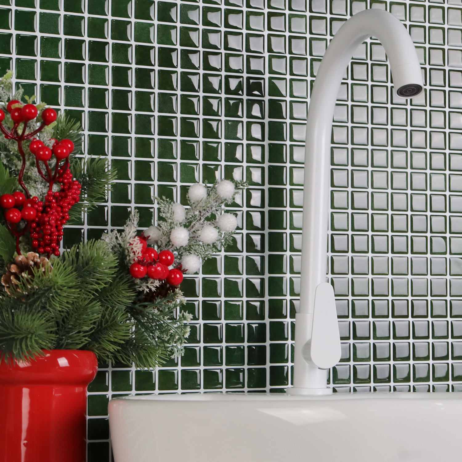 Ceramic Tile Blank - 20pcs 3D Mosaic Style Wall Sticker