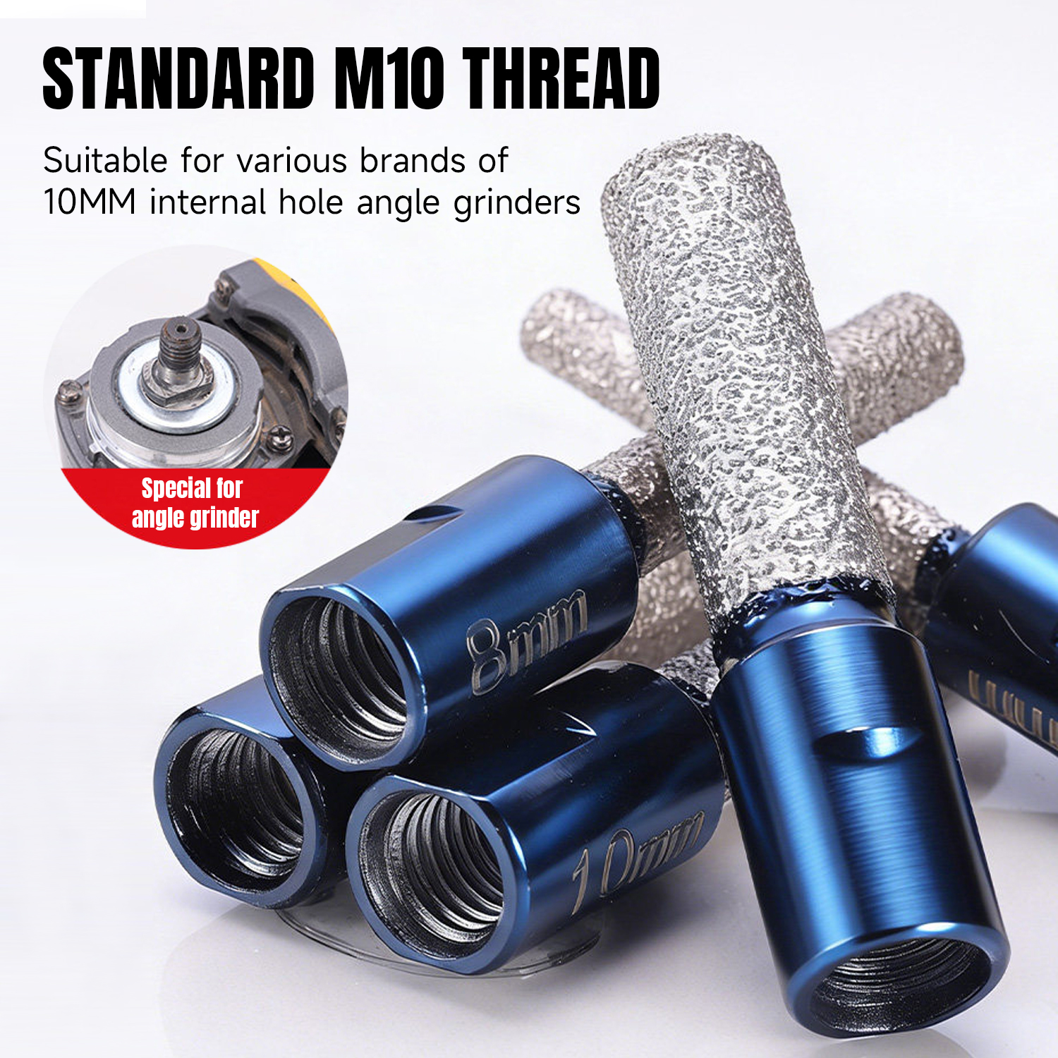Ceramic Tile Blank - 6/8/10/12mm M10 Vaccum Brazed Milling Cutter