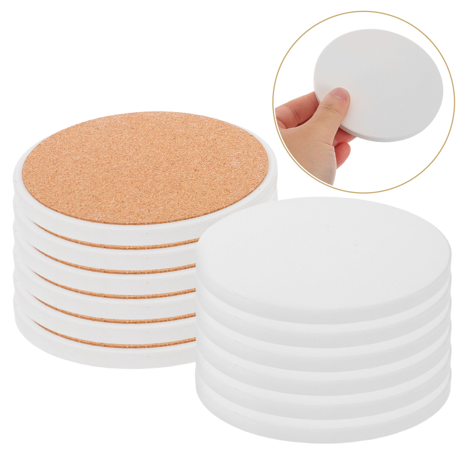 Ceramic Tile Blank - 12pcs Sublimation Coasters Blanks White Round