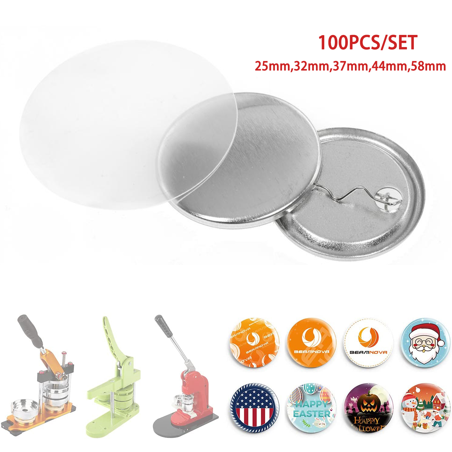 Button Badge Blank - 100PCS Metal Back Badge Button Pins