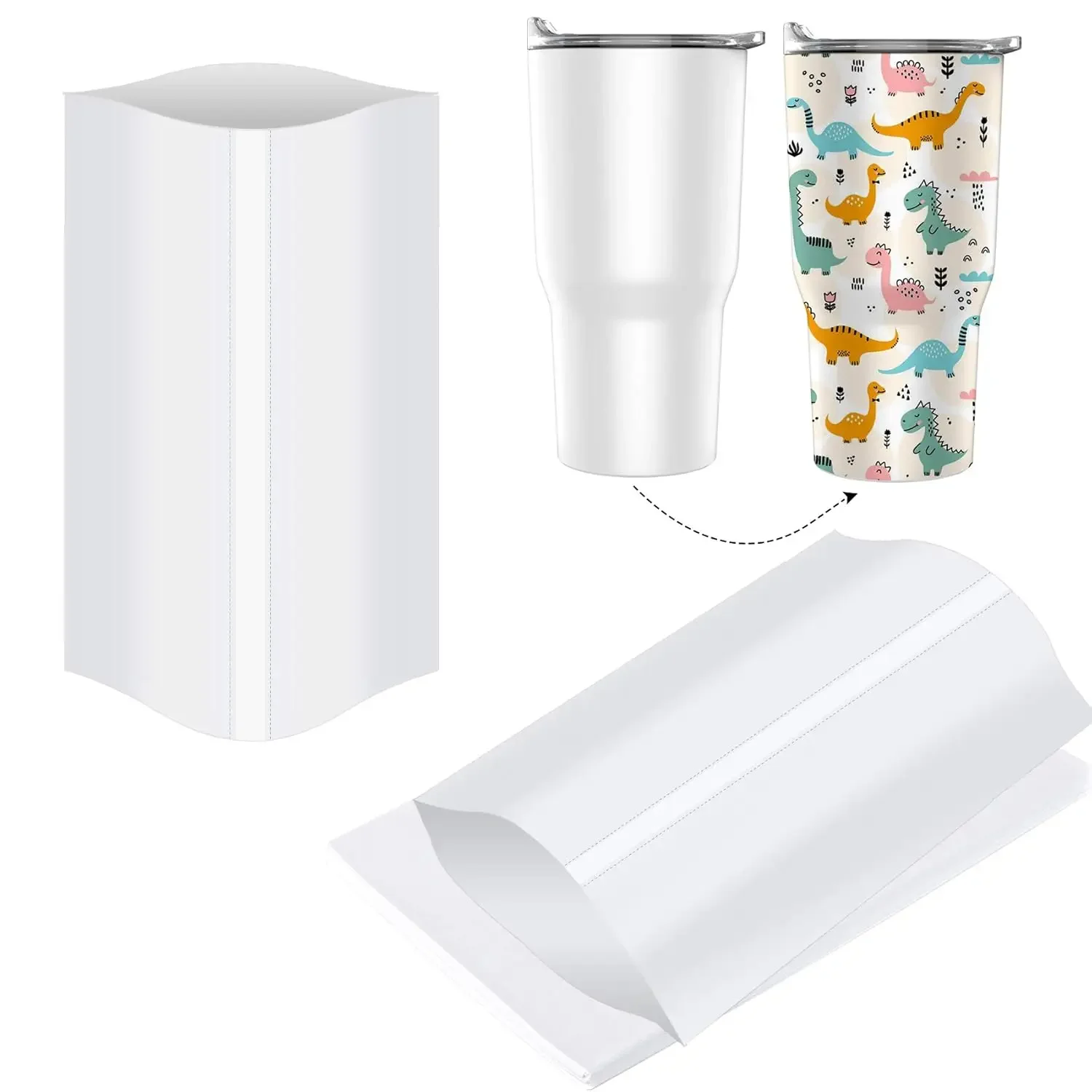 Sublimation Mug White - 50pcs/100pcs White Sublimation Shrink Wrap Sleeves