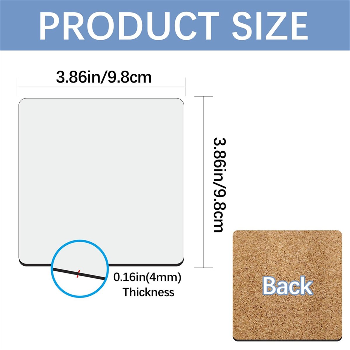 Coaster Sublimation Blank - ABYA 30 Pcs Sublimation Square Coaster