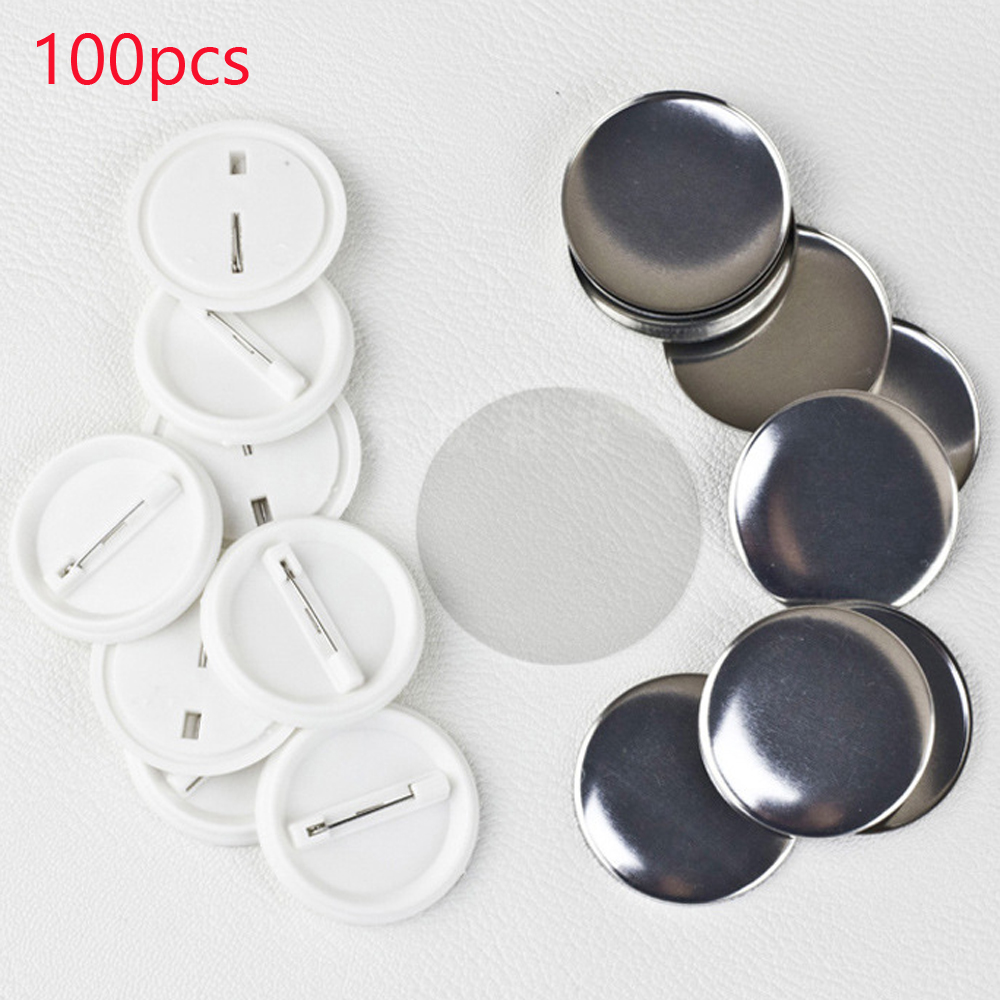 Button Badge Blank - 100Pcs/set Plastic Blank Badge Pin Button