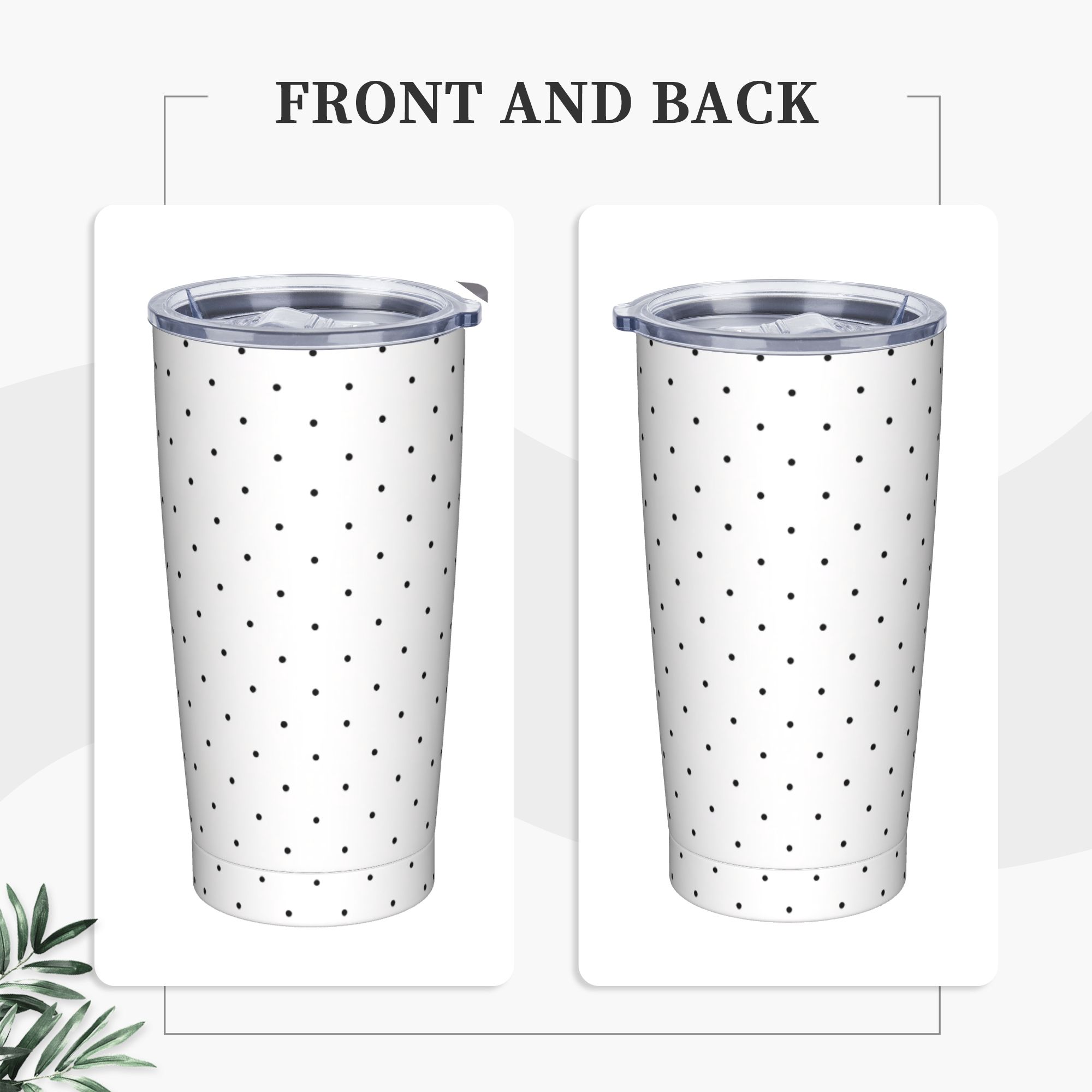 Black & White Polka Dot Patter - Tumbler 20Oz White 评论和价格
