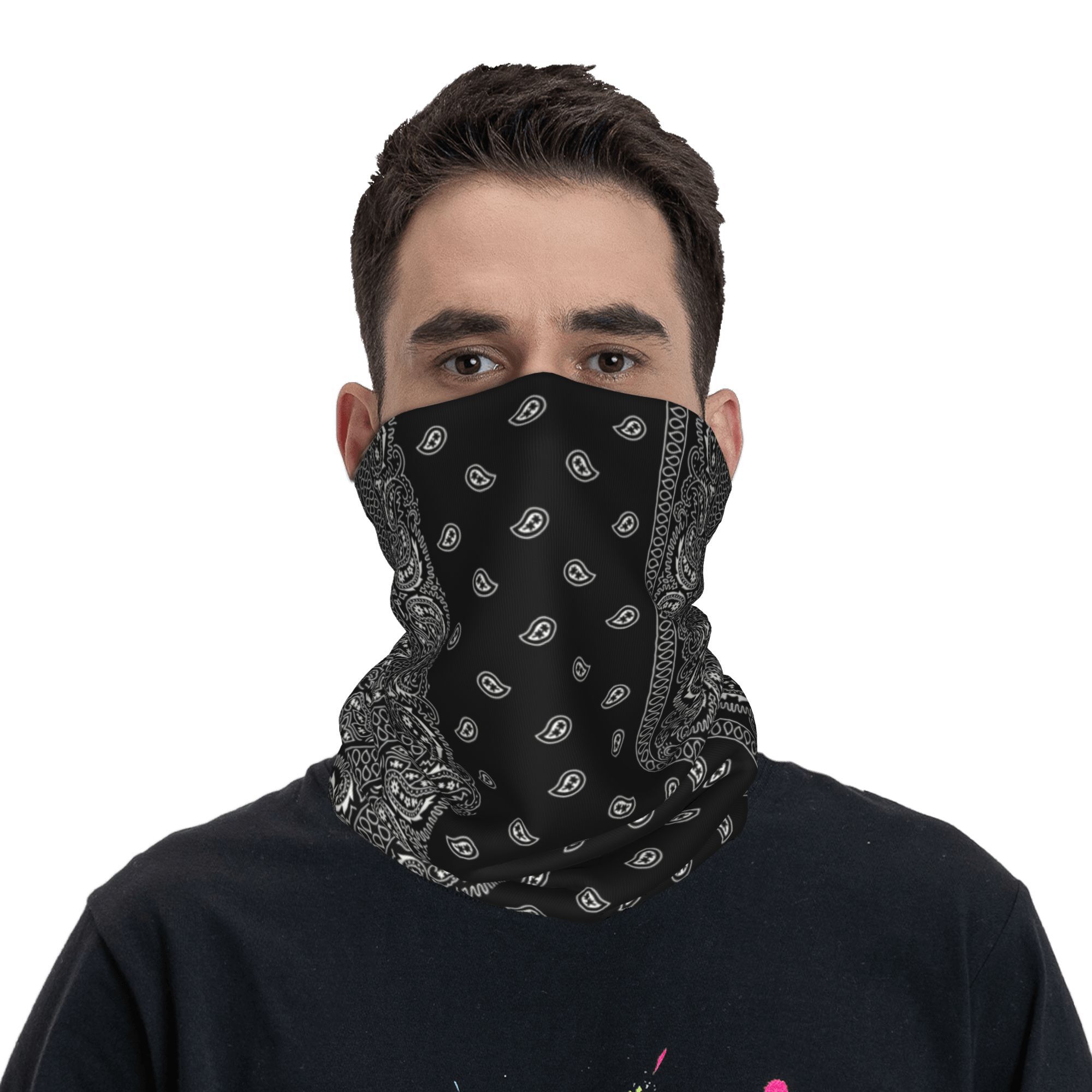 Custom Black And White Paisley - Bandana Blank White 评论和价格