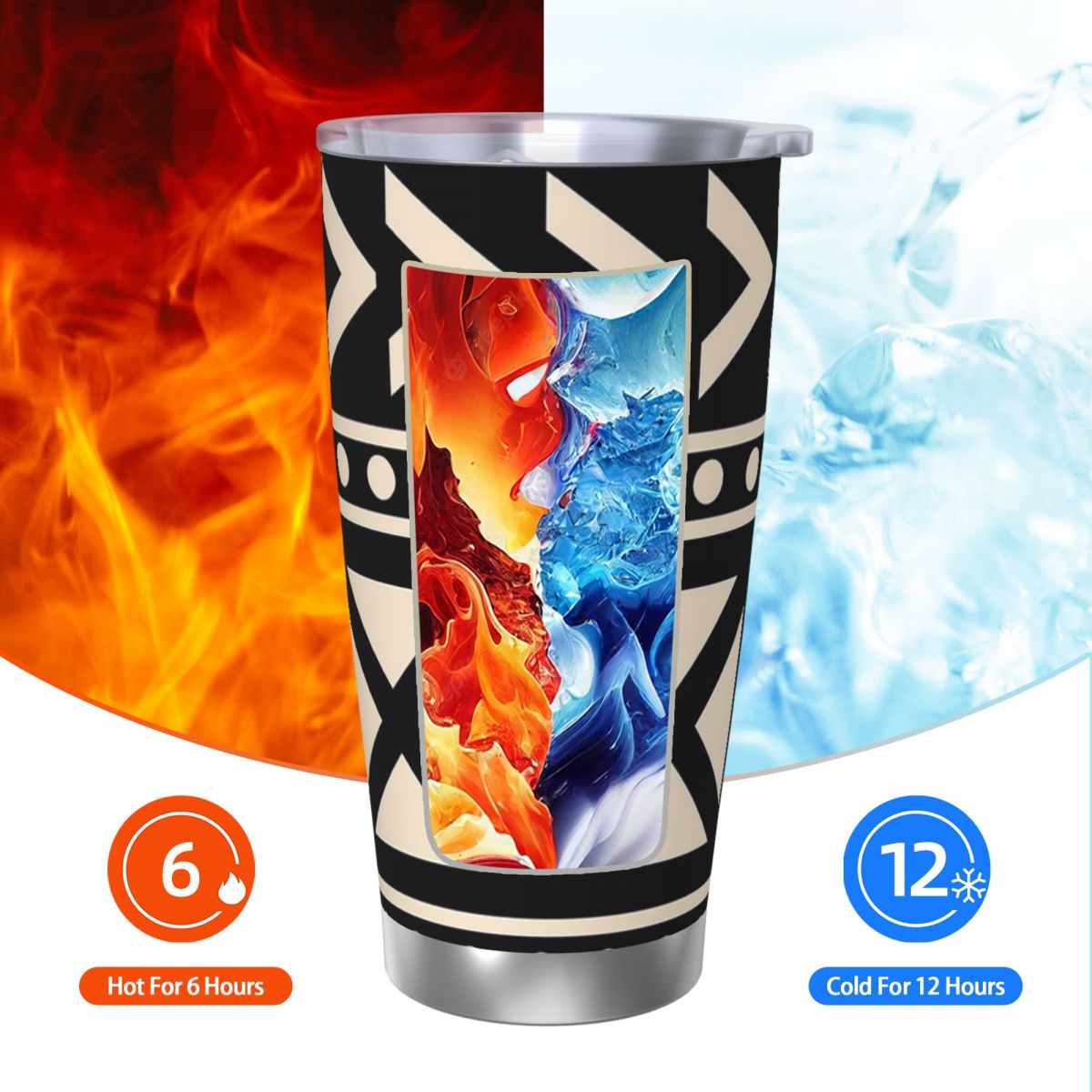 African Mud Cloth Black And Wh - Tumbler 20Oz White 评论和价格