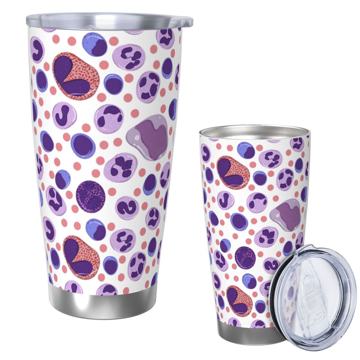 Large White Blood Cell Pattern - Tumbler 20Oz White 评论和价格