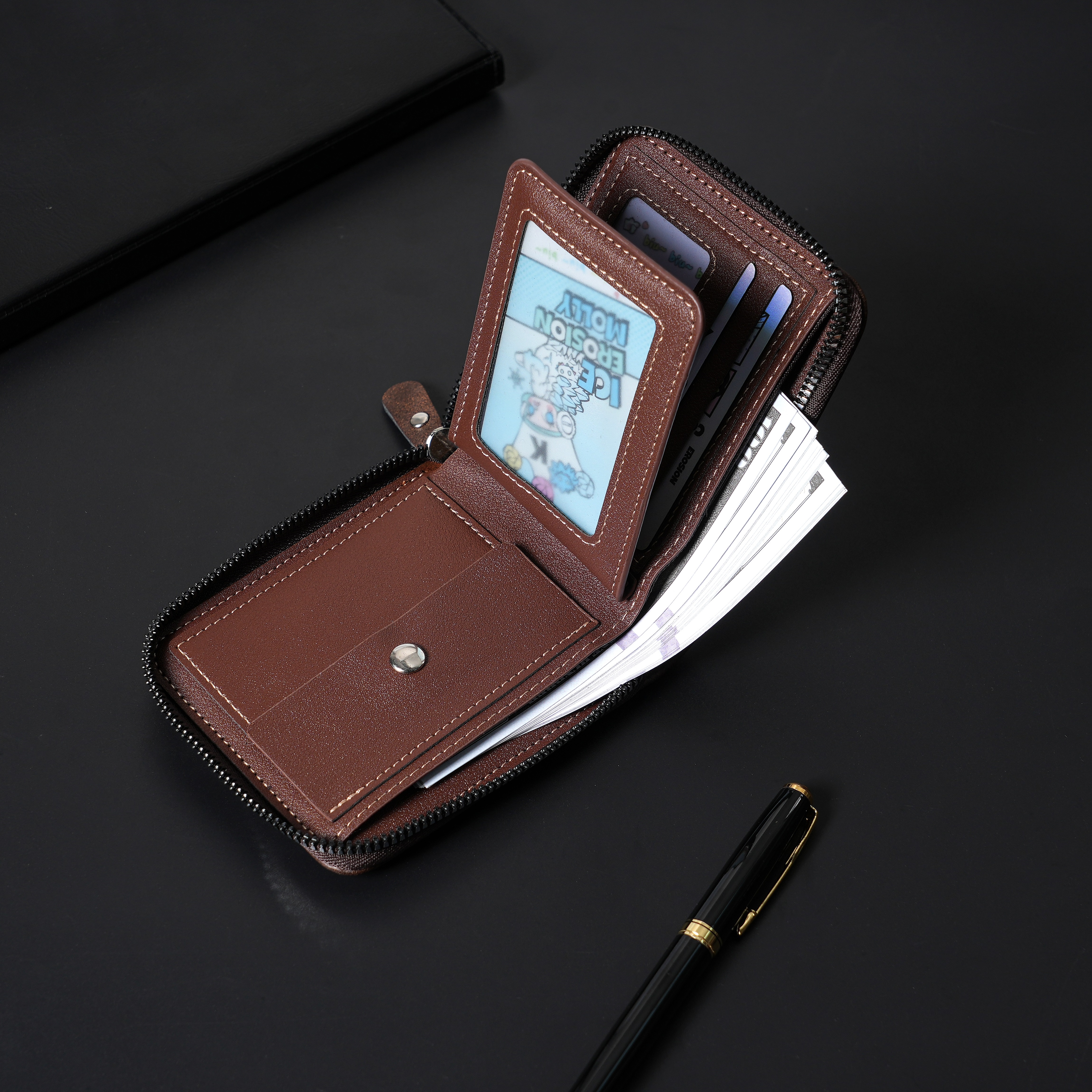New Men's Zipper Card Holder C - Photo Acrylic Block 评论和价格