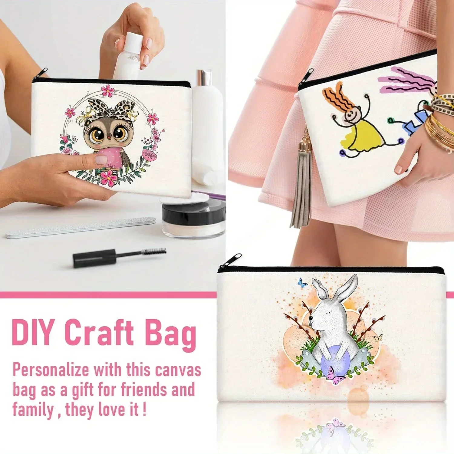 20pcs Sublimation Blank Makeup - Tote Bag Sublimation 评论和价格