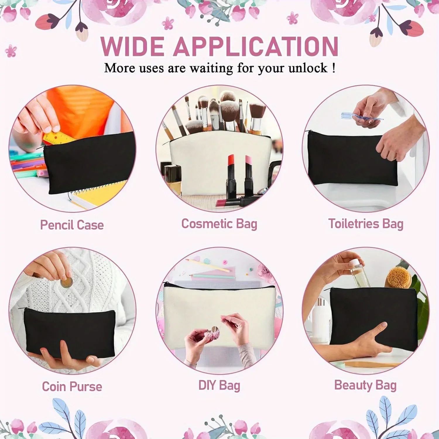 20pcs Sublimation Blank Makeup - Tote Bag Sublimation 评论和价格
