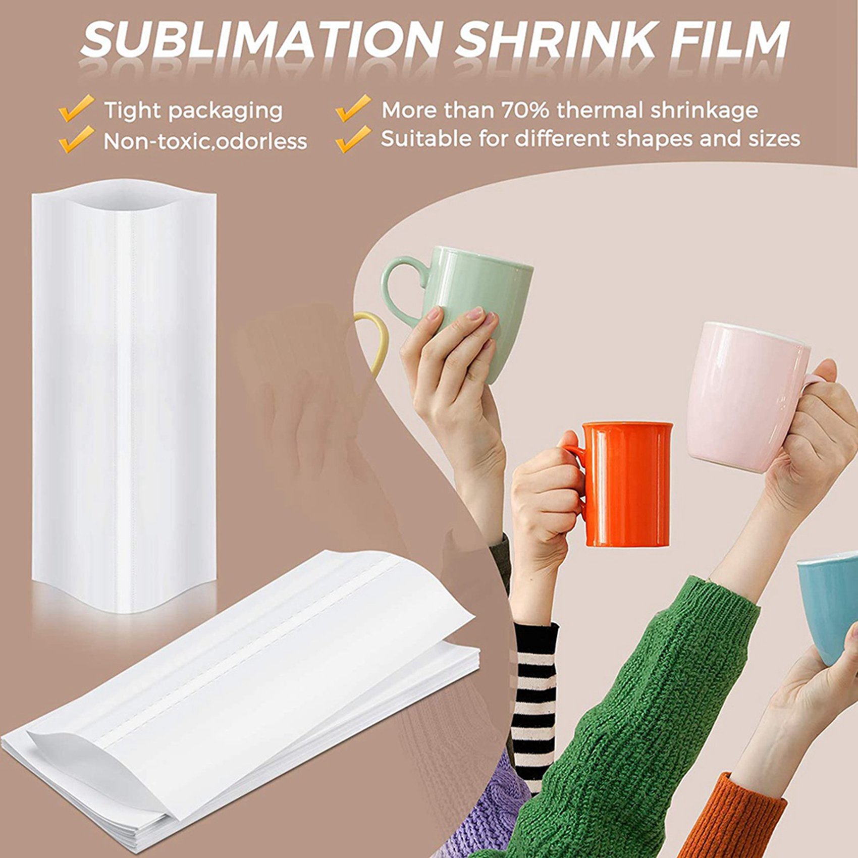 N09R-140Pcs Sublimation Shrink - Sublimation Mug White 评论和价格