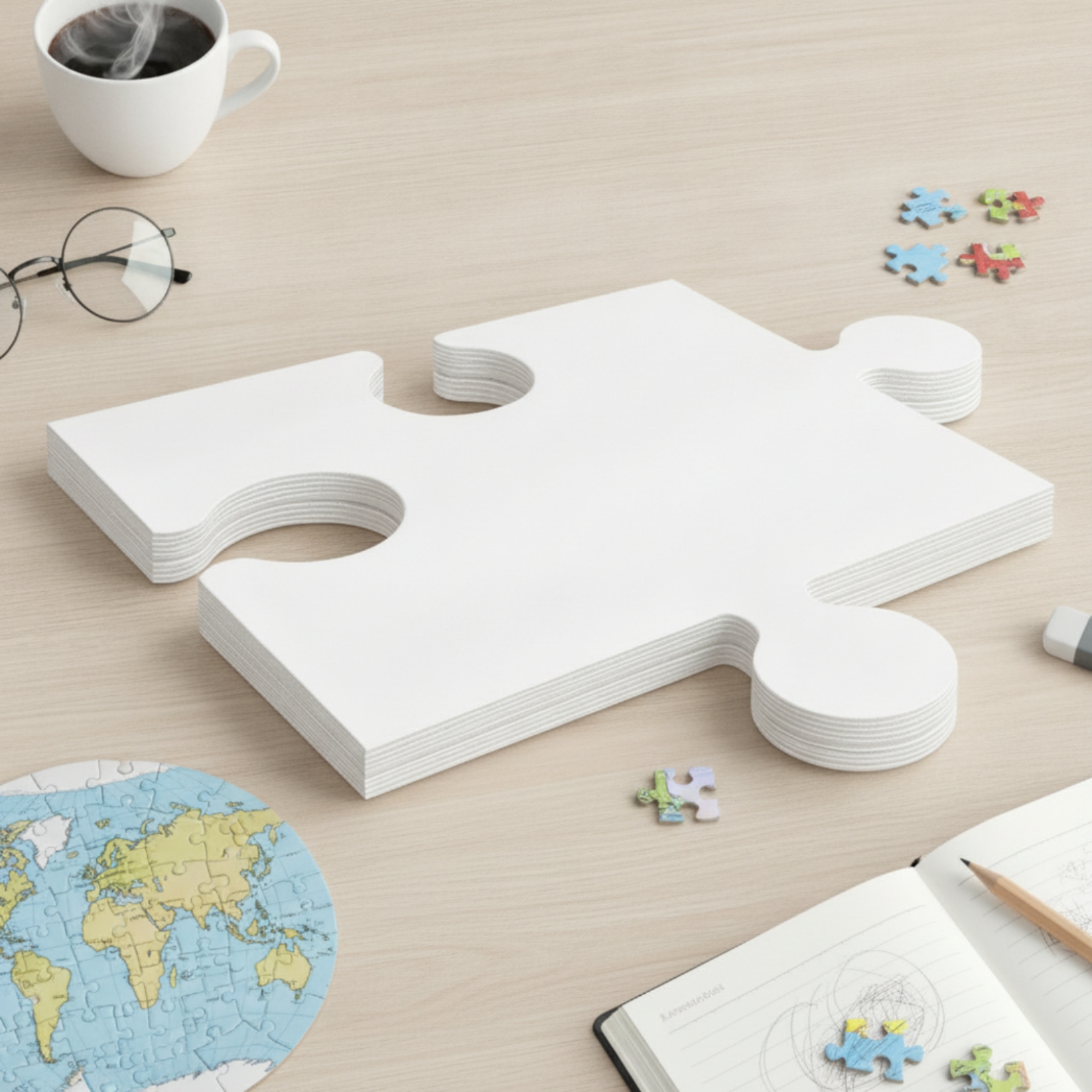 24 Pieces Blank Cardboard Puzz - Puzzle Blank White 评论和价格