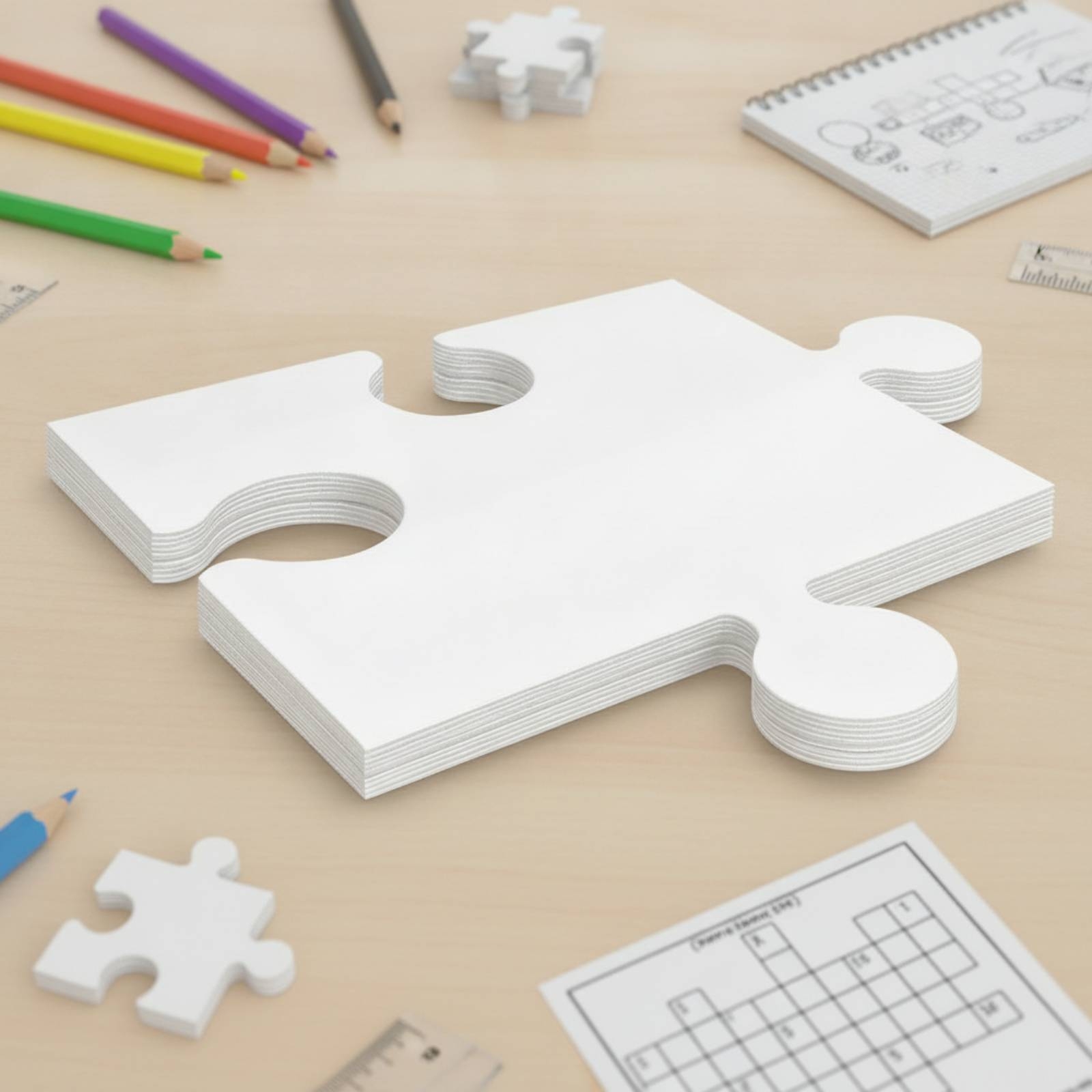 24 Pieces Blank Cardboard Puzz - Puzzle Blank White 评论和价格