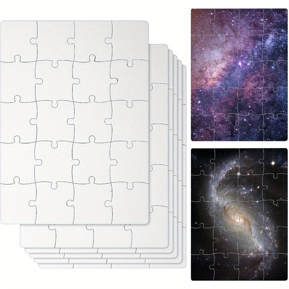 6pcs Sublimation Blank Puzzles - Puzzle Blank White 评论和价格