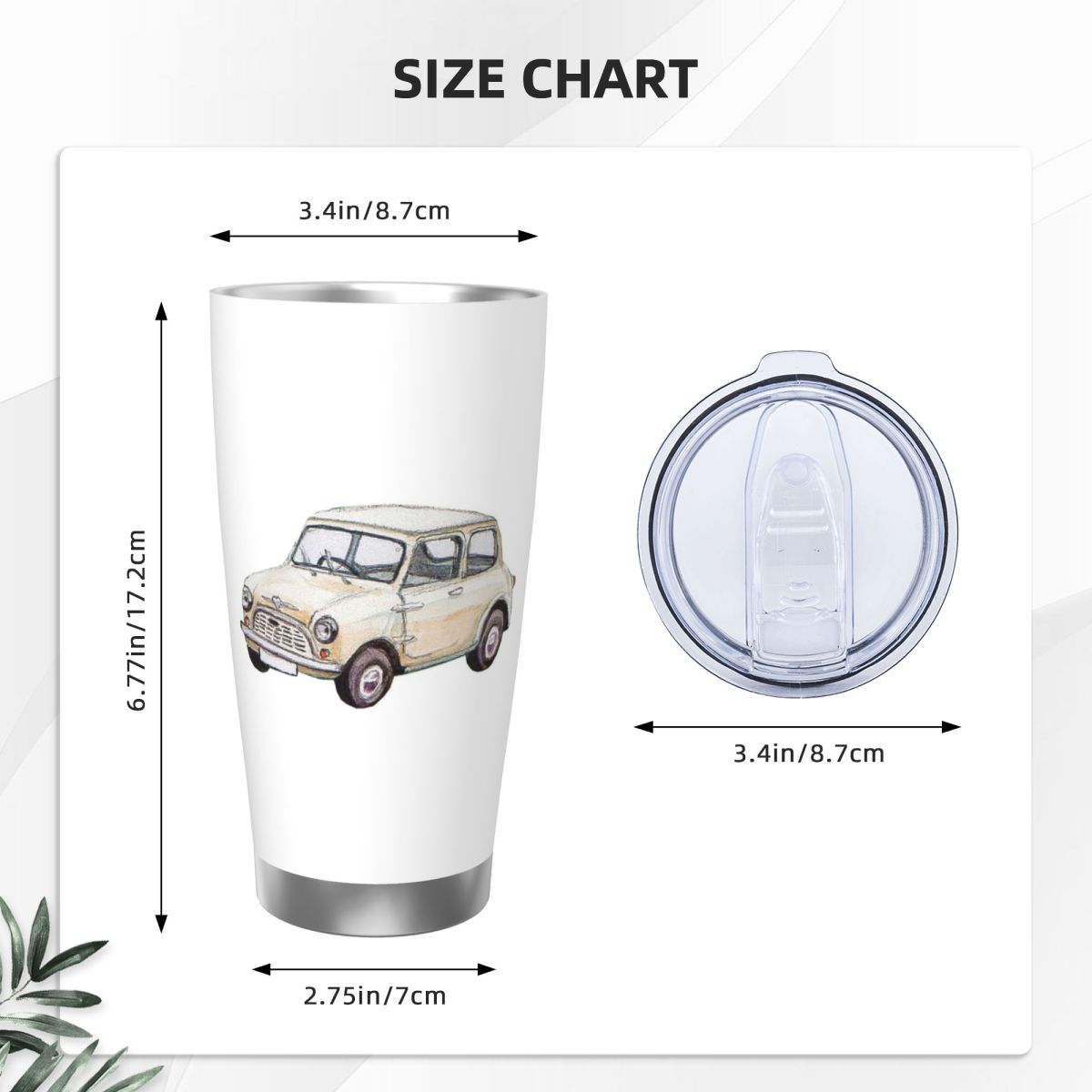 Classic White Mini Cooper In W - Tumbler 20Oz White 评论和价格