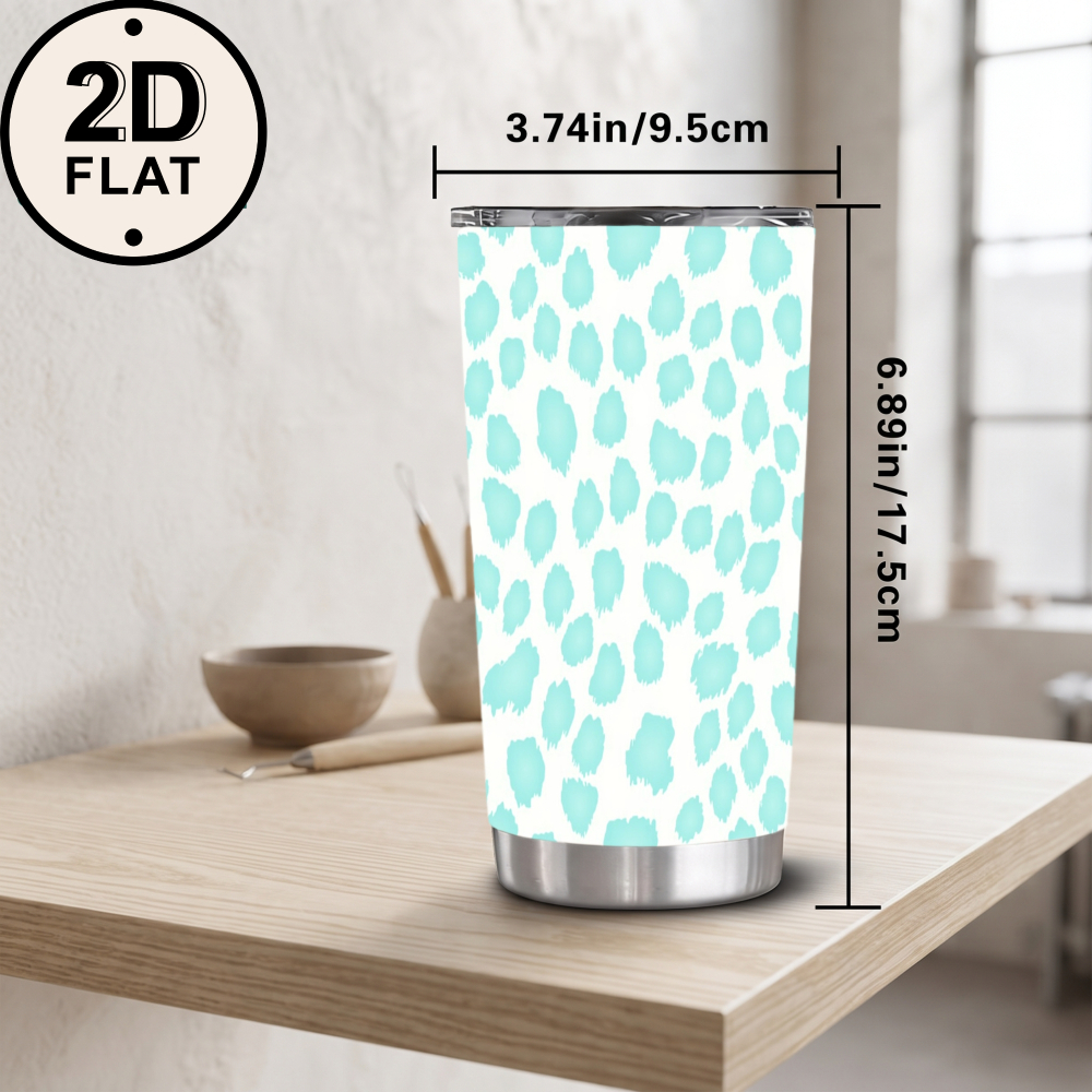 20oz Mint Teal Watercolor Leop - Tumbler 20Oz White 评论和价格