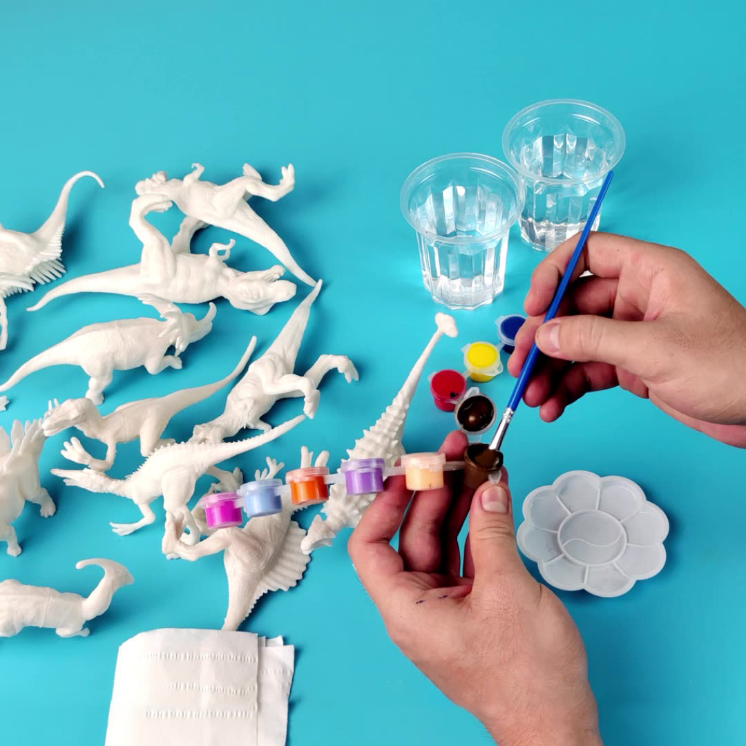 6pcs/8pcs, DIY Coloring Dinosa - Puzzle Blank White 评论和价格