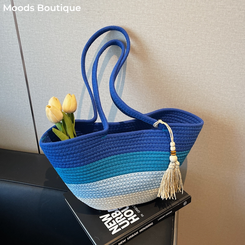 Cotton Rope Woven Design Shoul - Tote Bag Sublimation 评论和价格