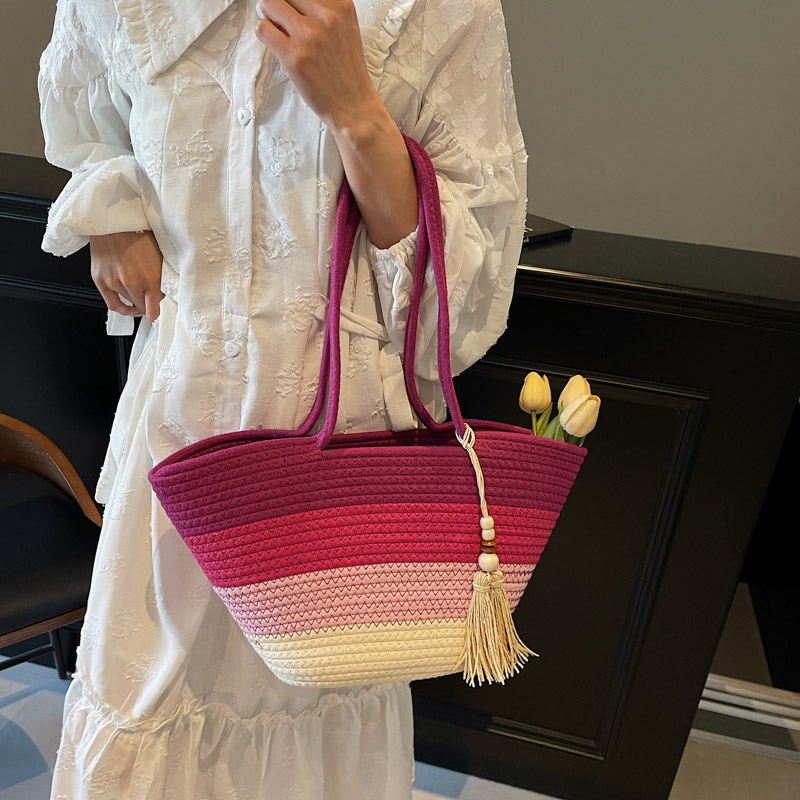 Cotton Rope Woven Design Shoul - Tote Bag Sublimation 评论和价格