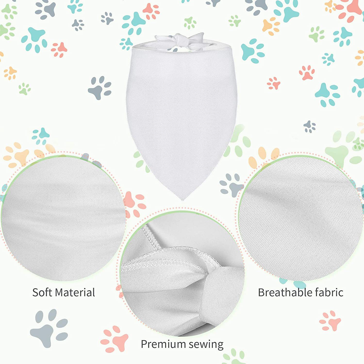 100 Pieces Sublimation Blank D - Bandana Blank White 评论和价格