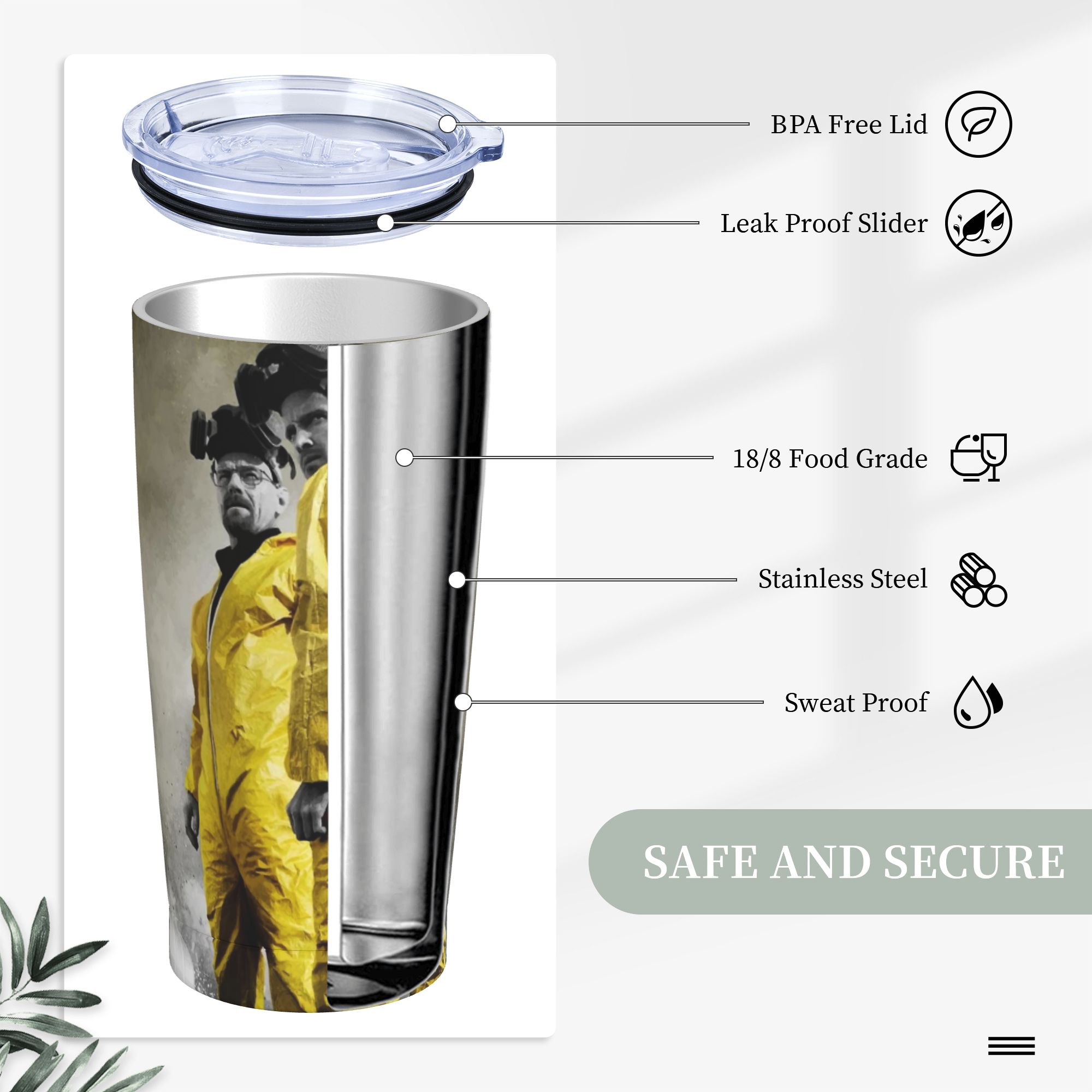 Breaking Bad Tumbler Vacuum In - Tumbler 20Oz White 评论和价格
