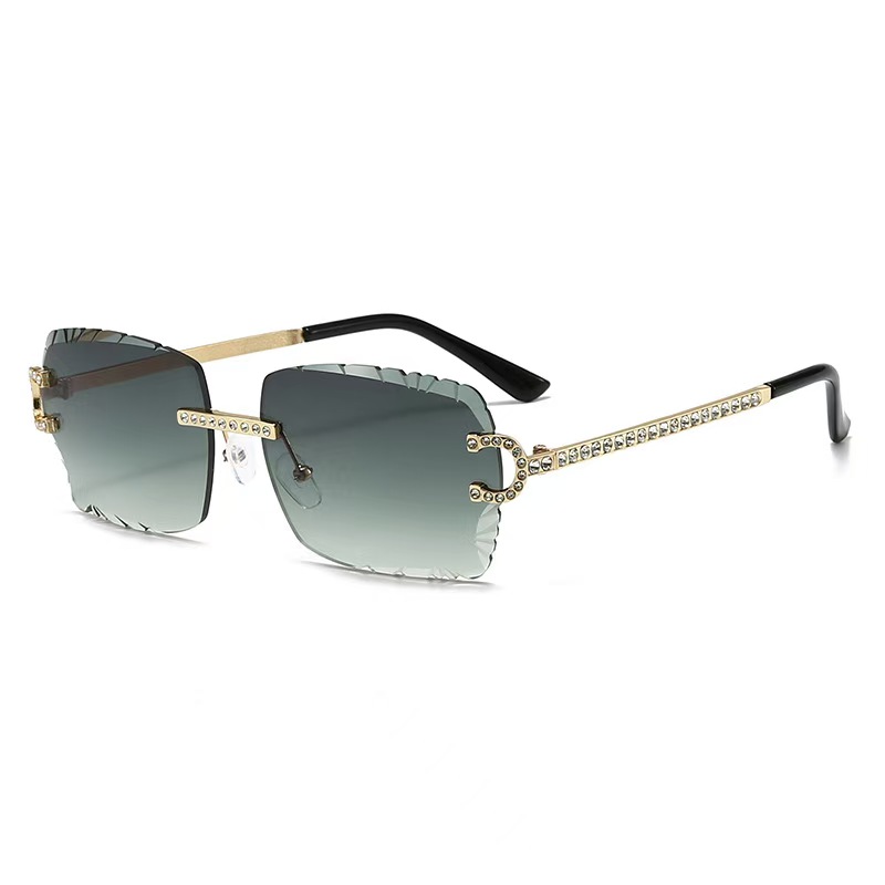 Fashion Rimless Square Sunglas - Metal Photo Panel 评论和价格