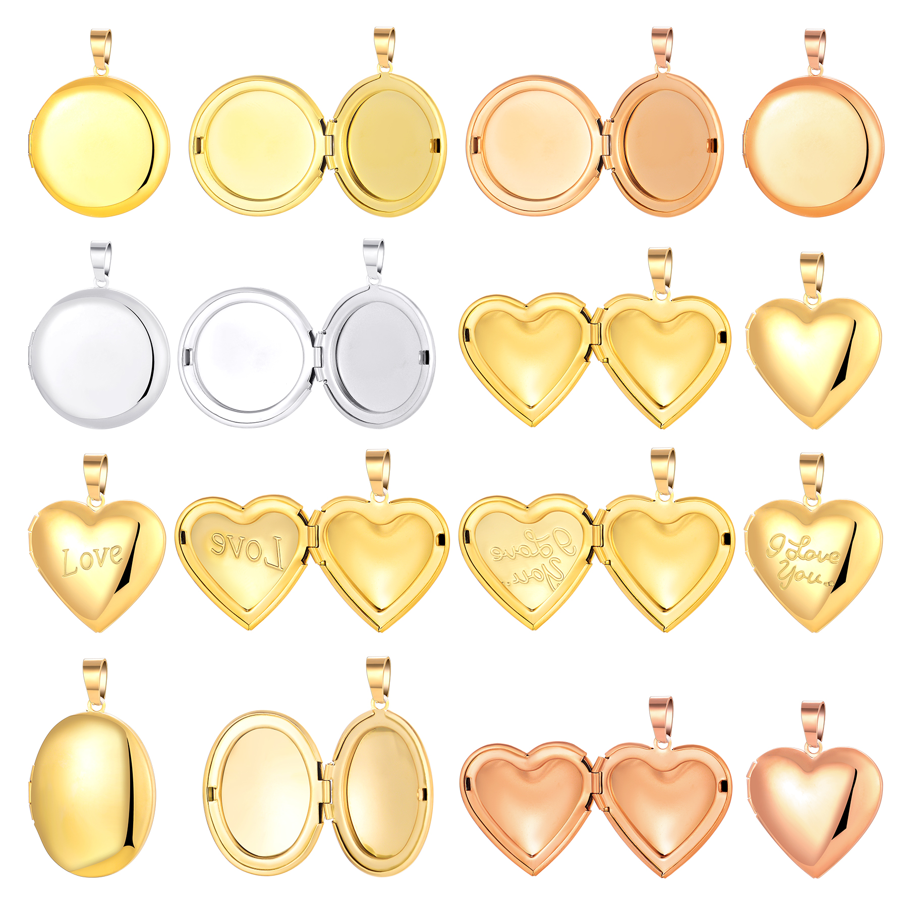 5Pcs Stainless Steel Heart/Rou - Metal Photo Panel 评论和价格