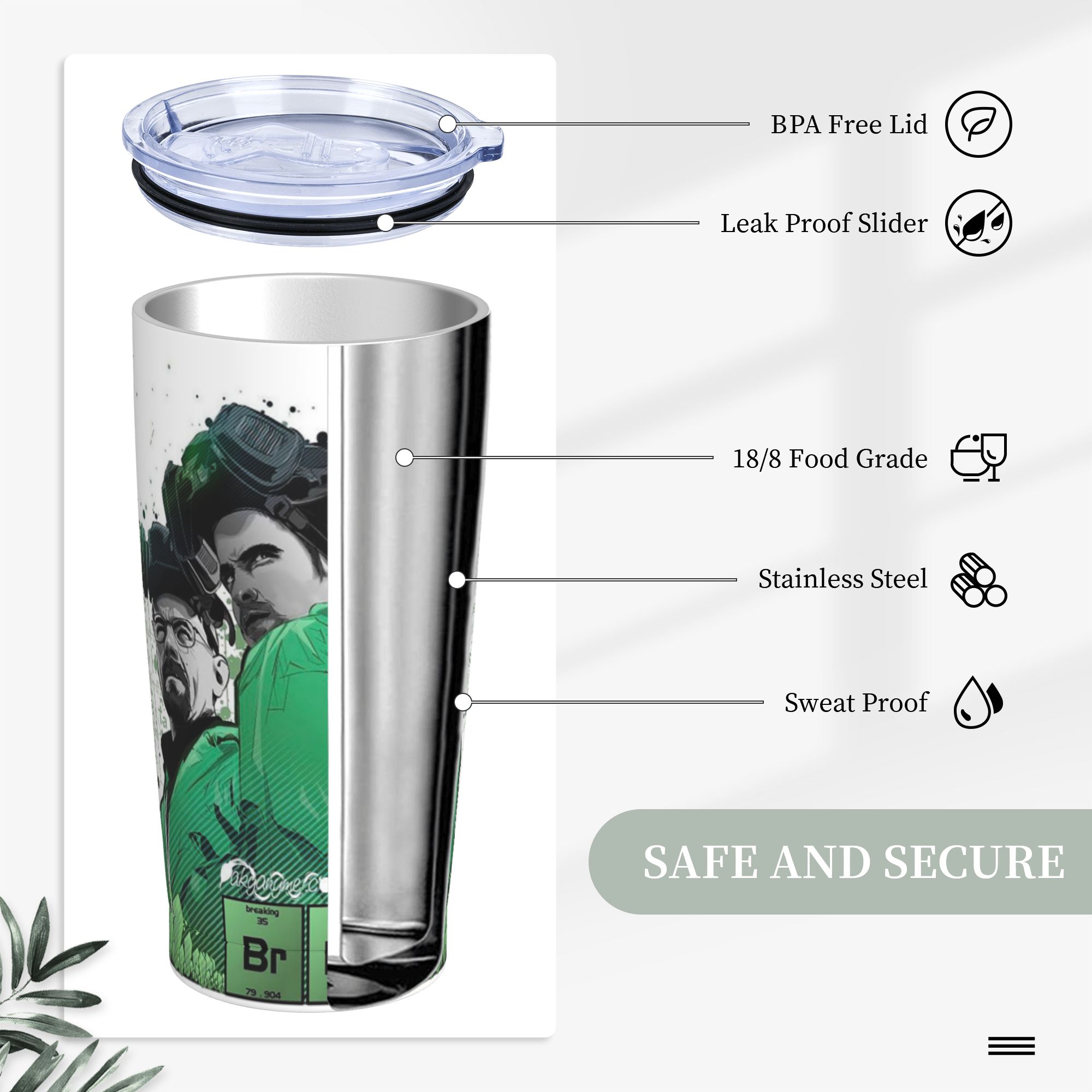 Breaking Bad Walter White Tumb - Tumbler 20Oz White 评论和价格