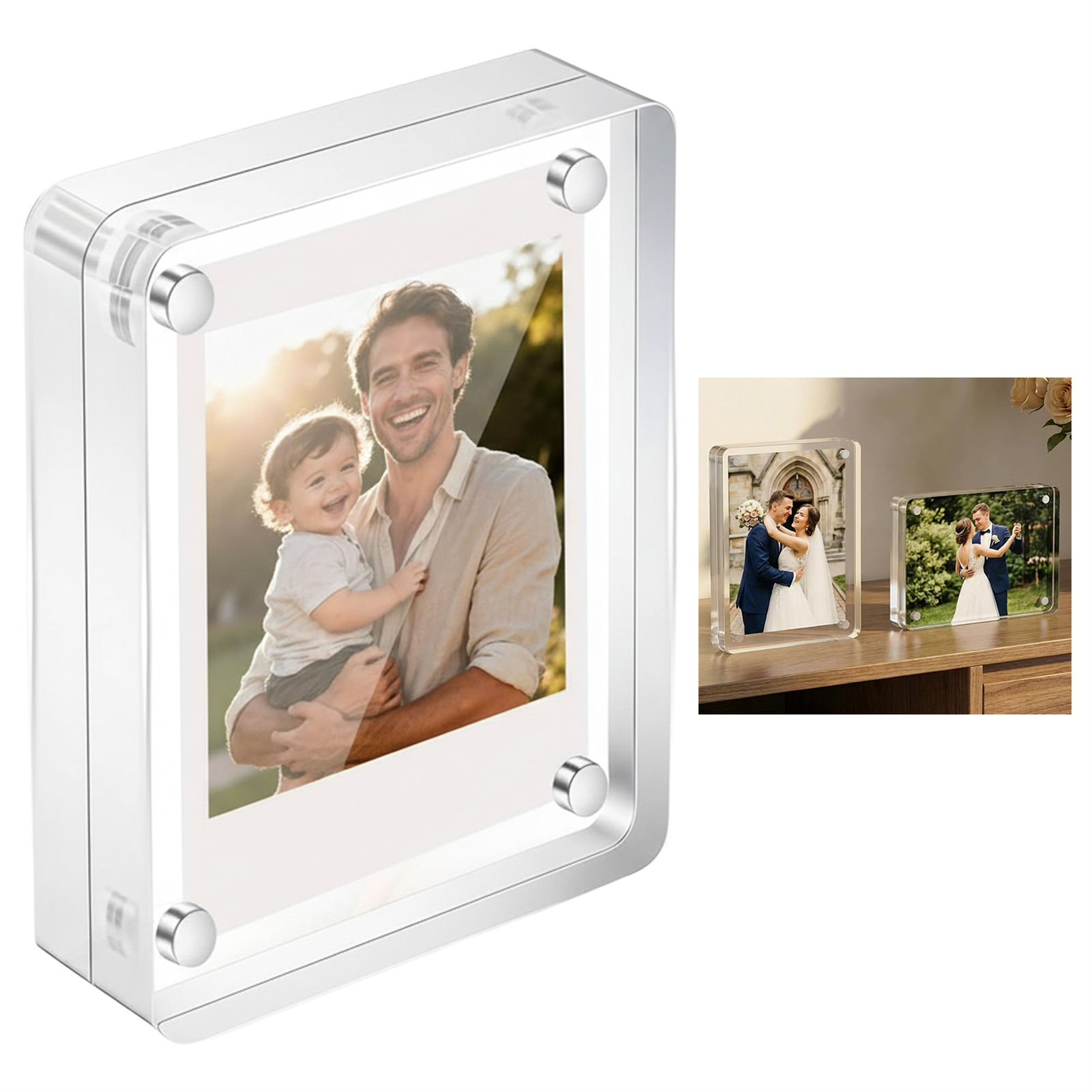 Acrylic Magnetic Photo Frame 2 - Photo Acrylic Block 评论和价格