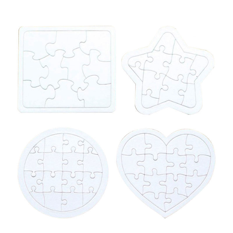 4Pcs Coloring Blank Puzzle Set - Puzzle Blank White 评论和价格