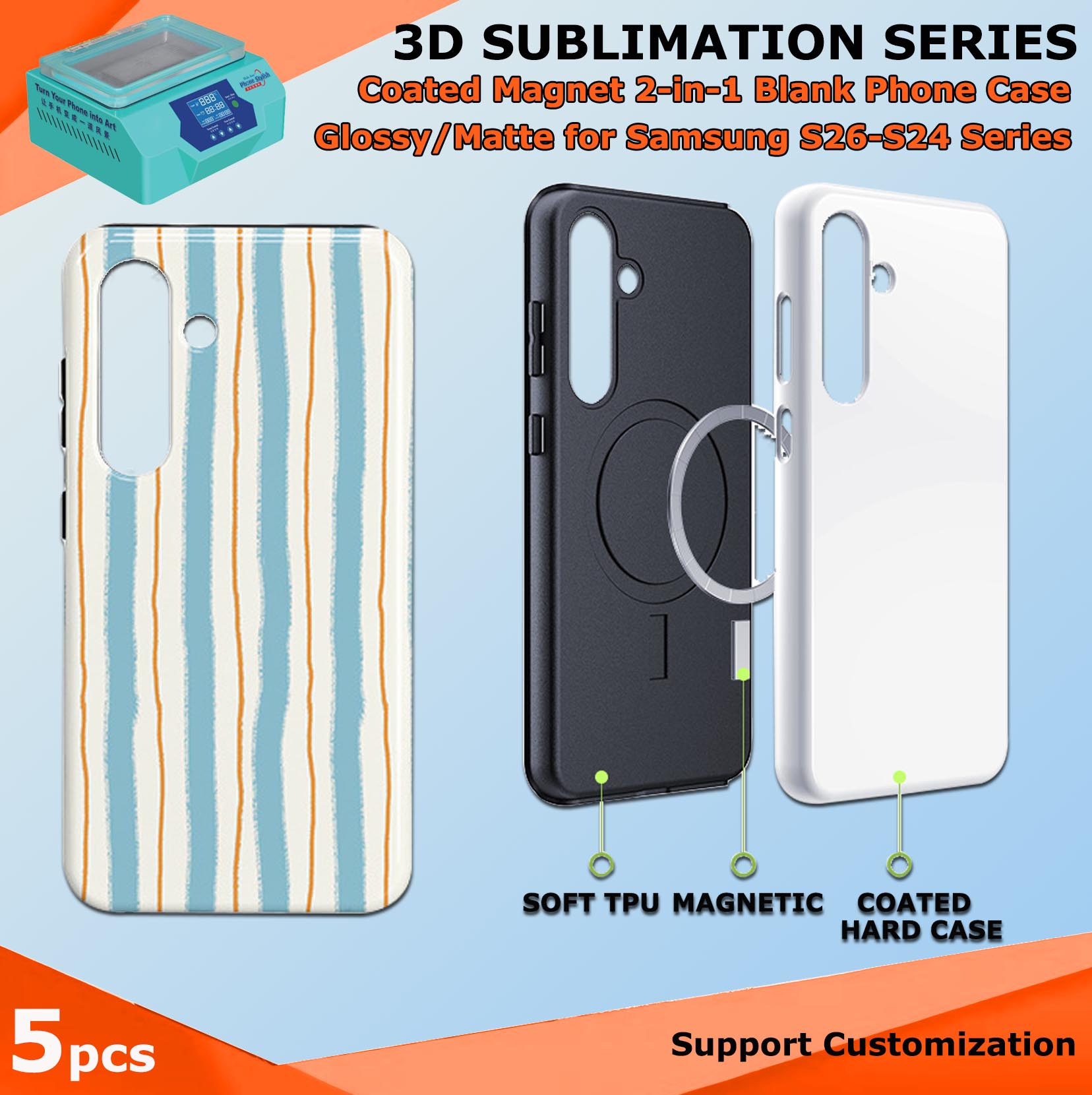 Fonlyu 5pc Coated Magnet 2 In  - Phone Case Blank Print 评论和价格