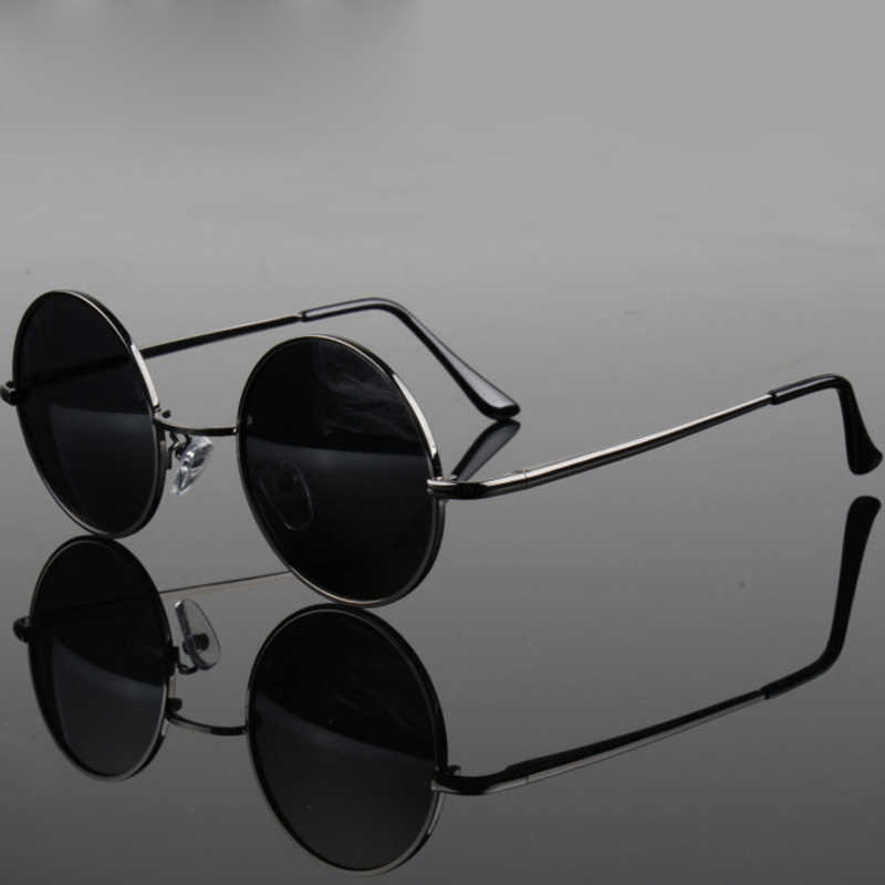 Retro Vintage Round Sunglasses - Metal Photo Panel 评论和价格